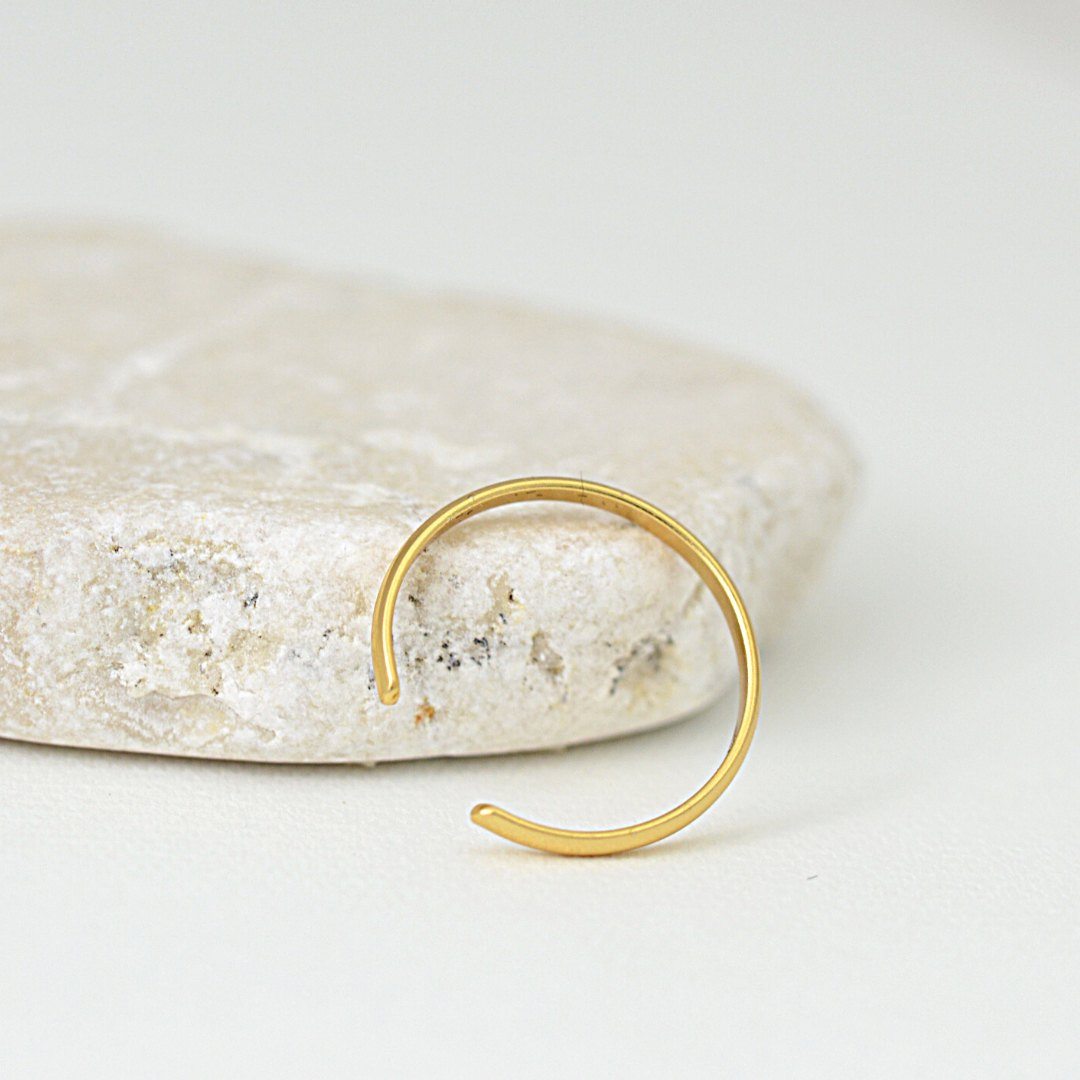 Curved surface Fine Band Gold Toe Ring
