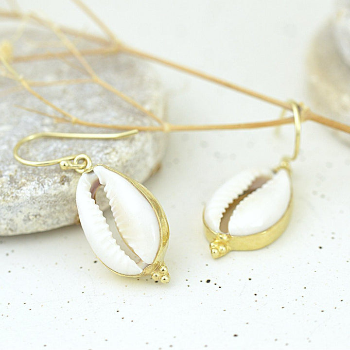 Gold Cowrie Shell Earrings