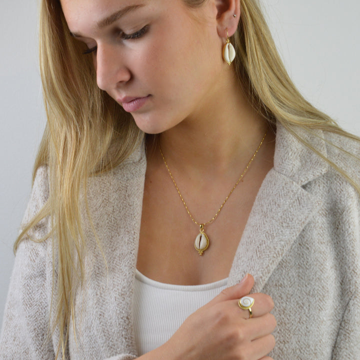 Gold Cowrie Shell Earrings