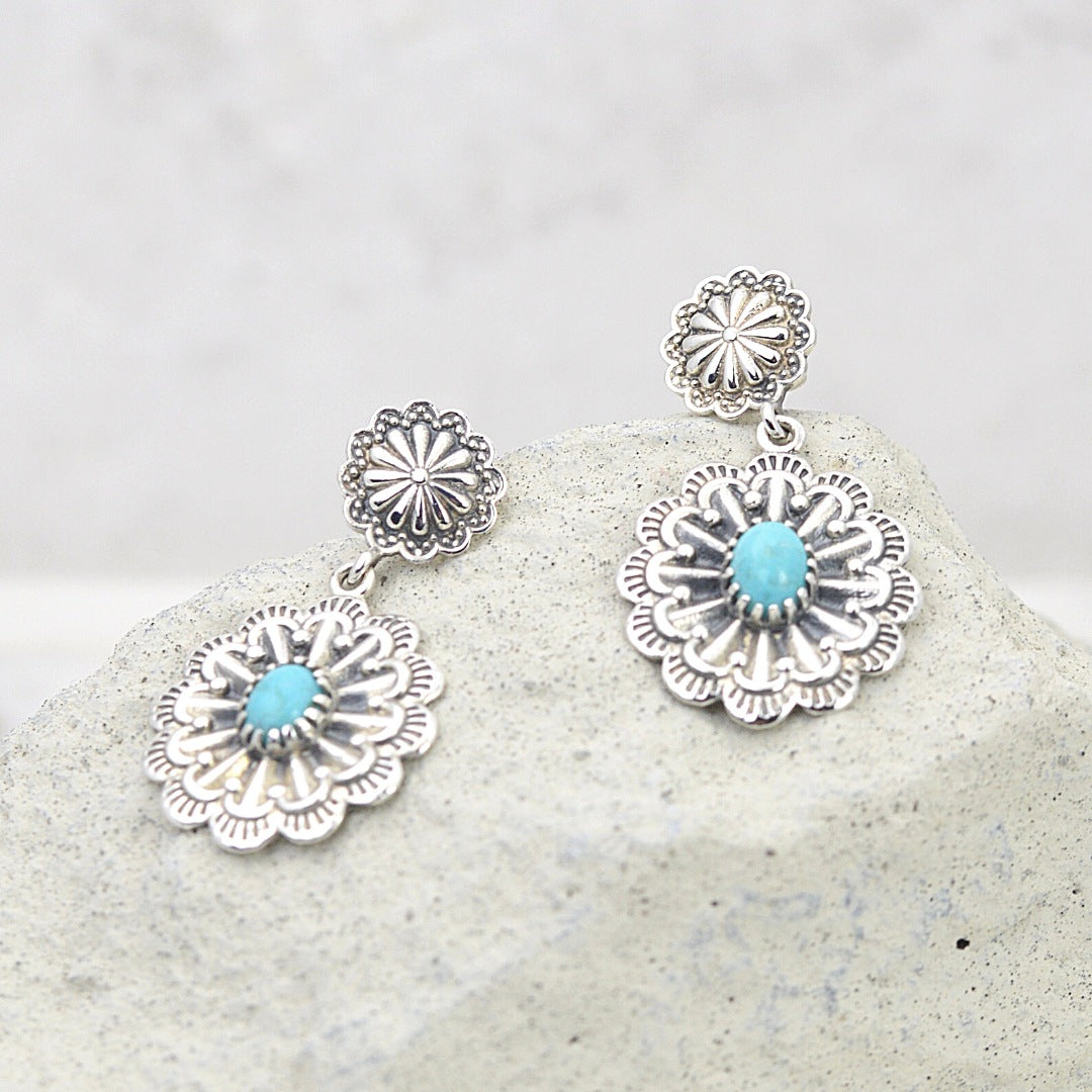 Turquoise Navajo Earrings – Vanilla Shore - Main Image
