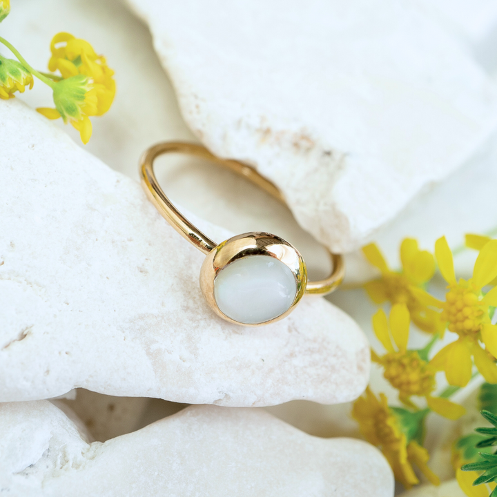 Gold Mother Of Pearl Ring