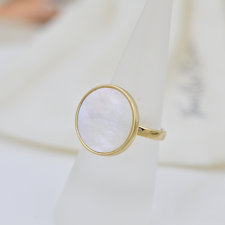 Lustrous Golden Pearl Ring