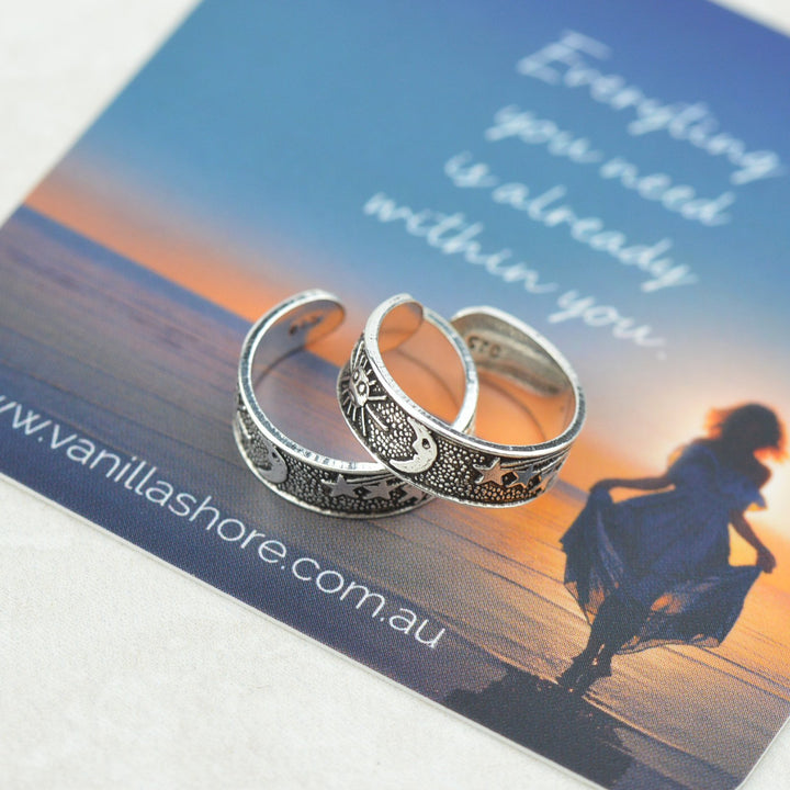 Toe Rings - Moon and Stars Toe Ring