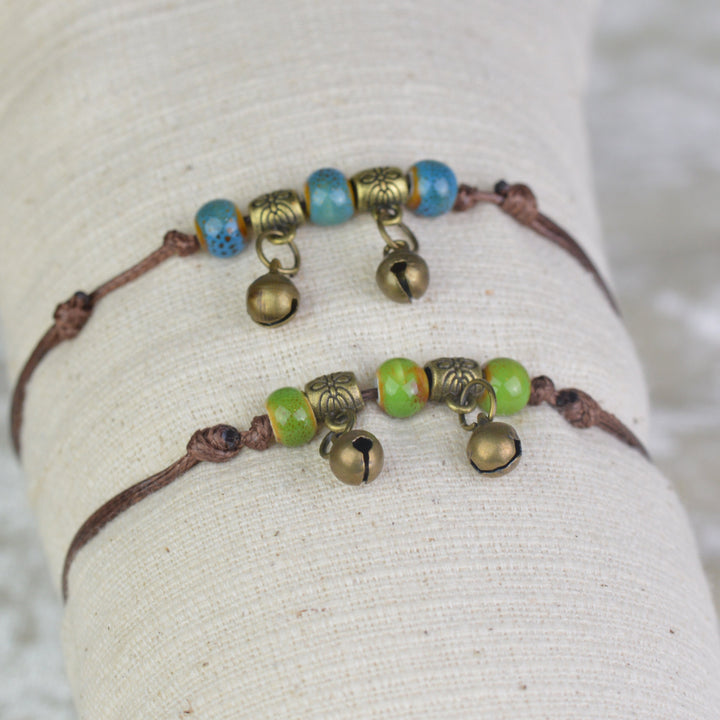 Rope Bead and Bell Anklet