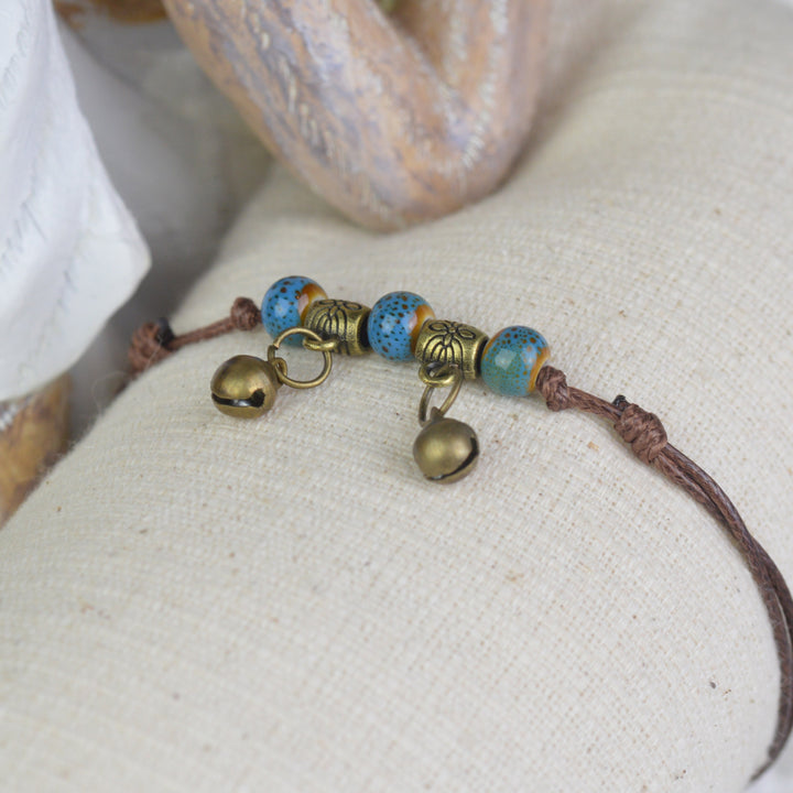 Rope Bead and Bell Anklet