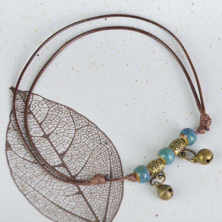 Rope Bead and Bell Anklet