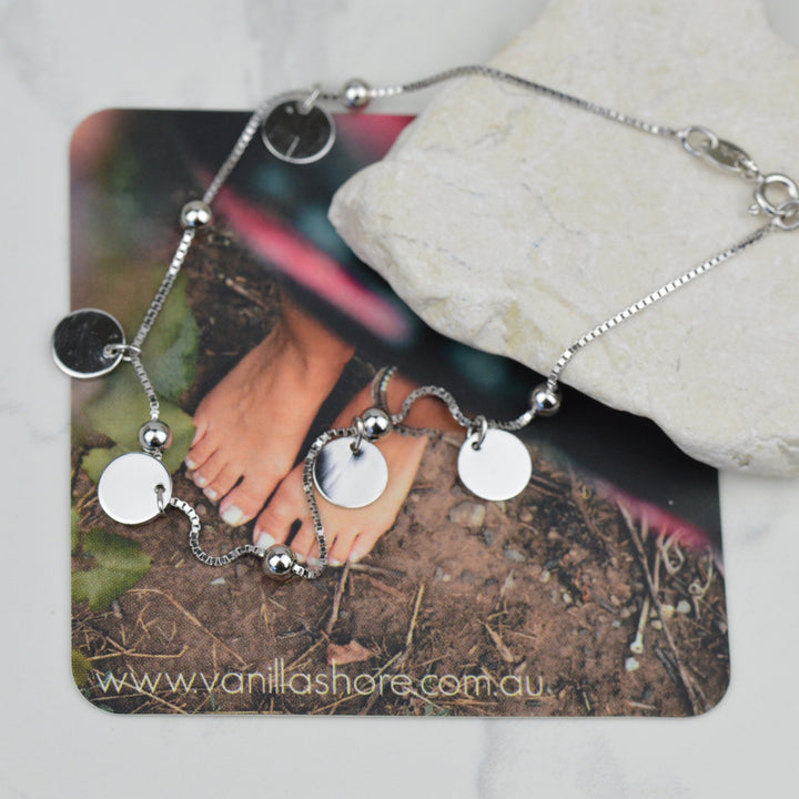 Anklets -Sterling Silver Bohemian Anklet