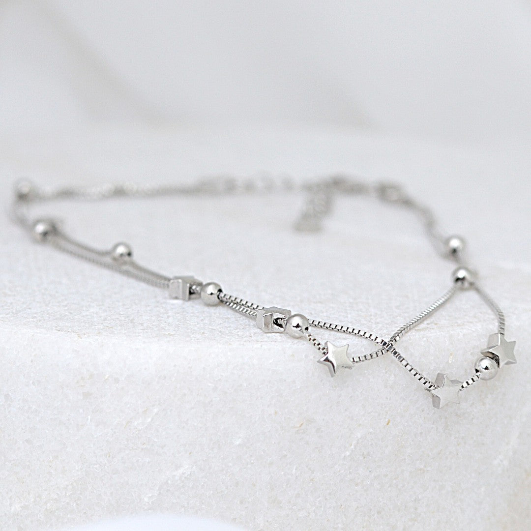 Double Strand Star Necklace- Gold Plate main image 0