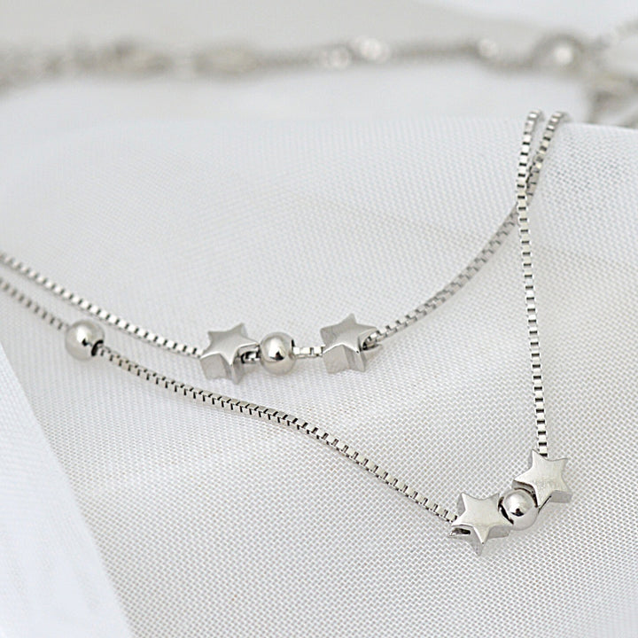 Double Strand Star Anklet