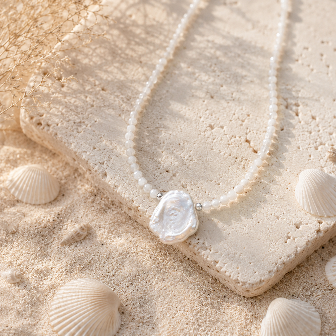 Necklaces - beaded Baroque pearl necklace