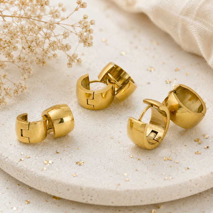earrings - Waterproof gold earring stack