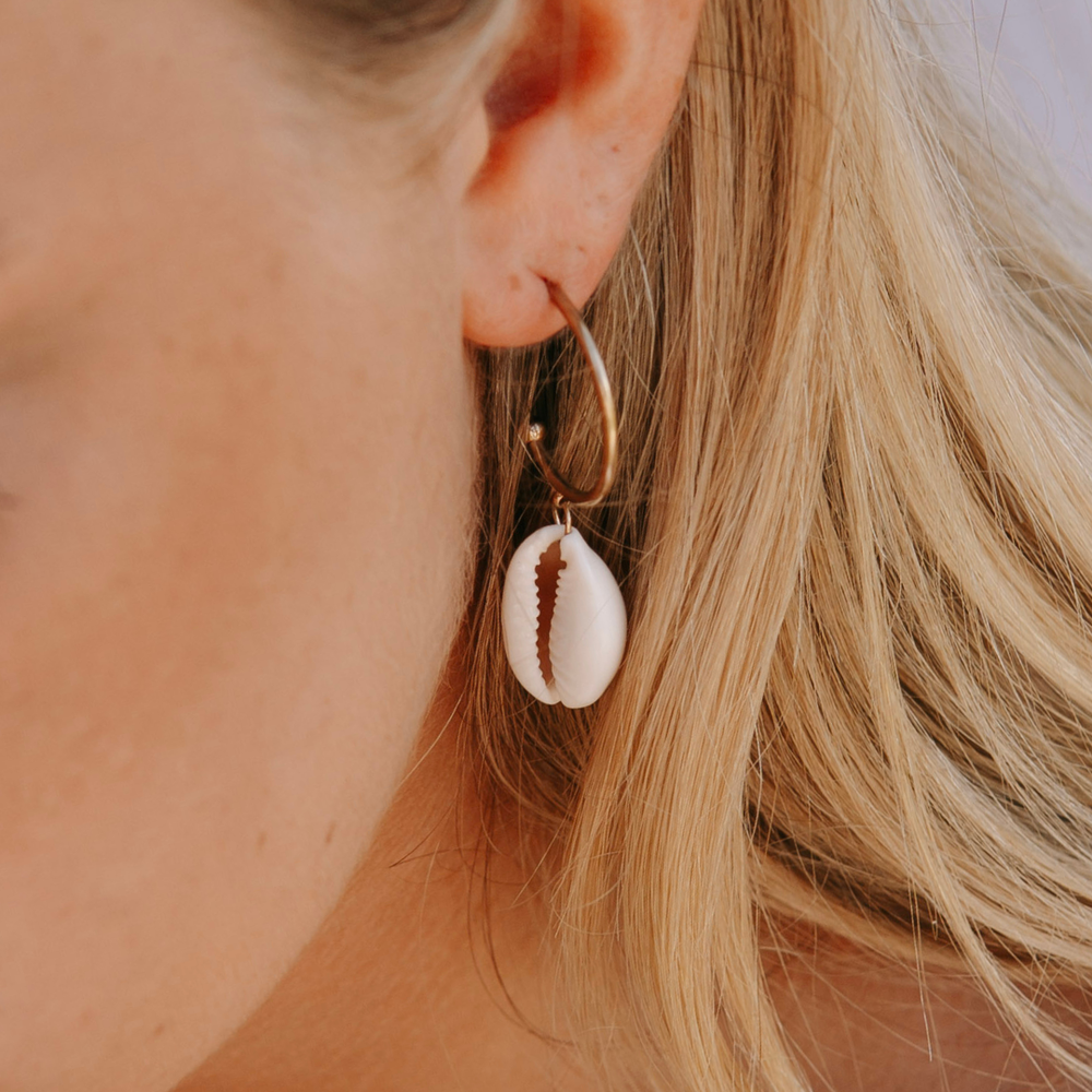 Earrings - Gold Cowrie 