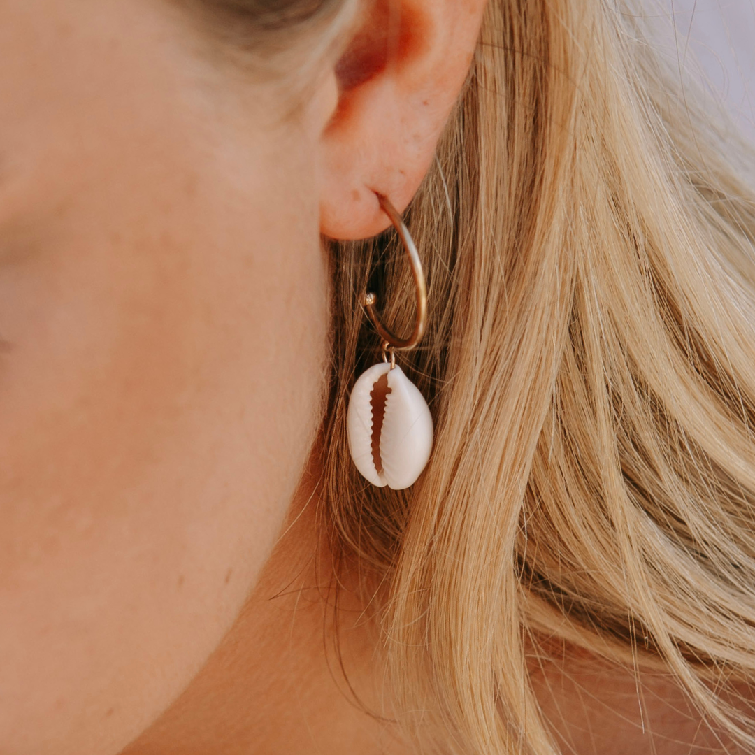 Earrings - Gold Cowrie 
