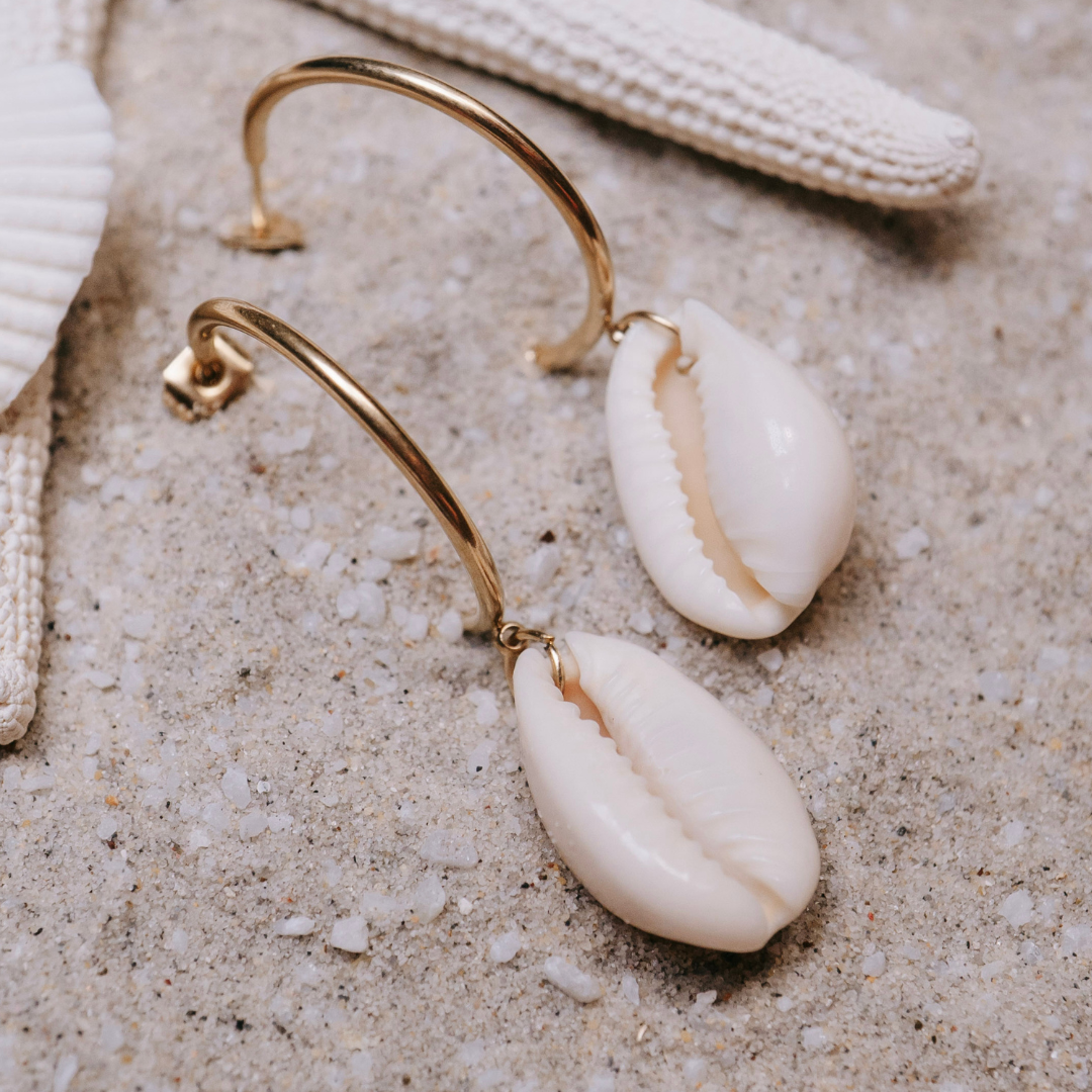 Earrings - Gold Cowrie Earrings