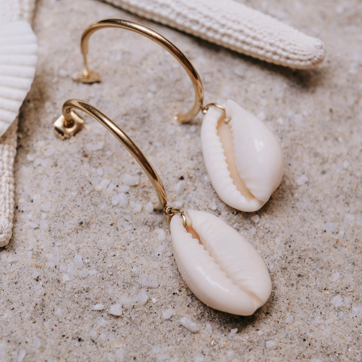 Earrings - Gold Cowrie Earrings