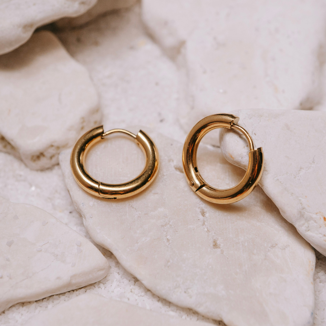 Waterproof Gold Hoops (17mm)