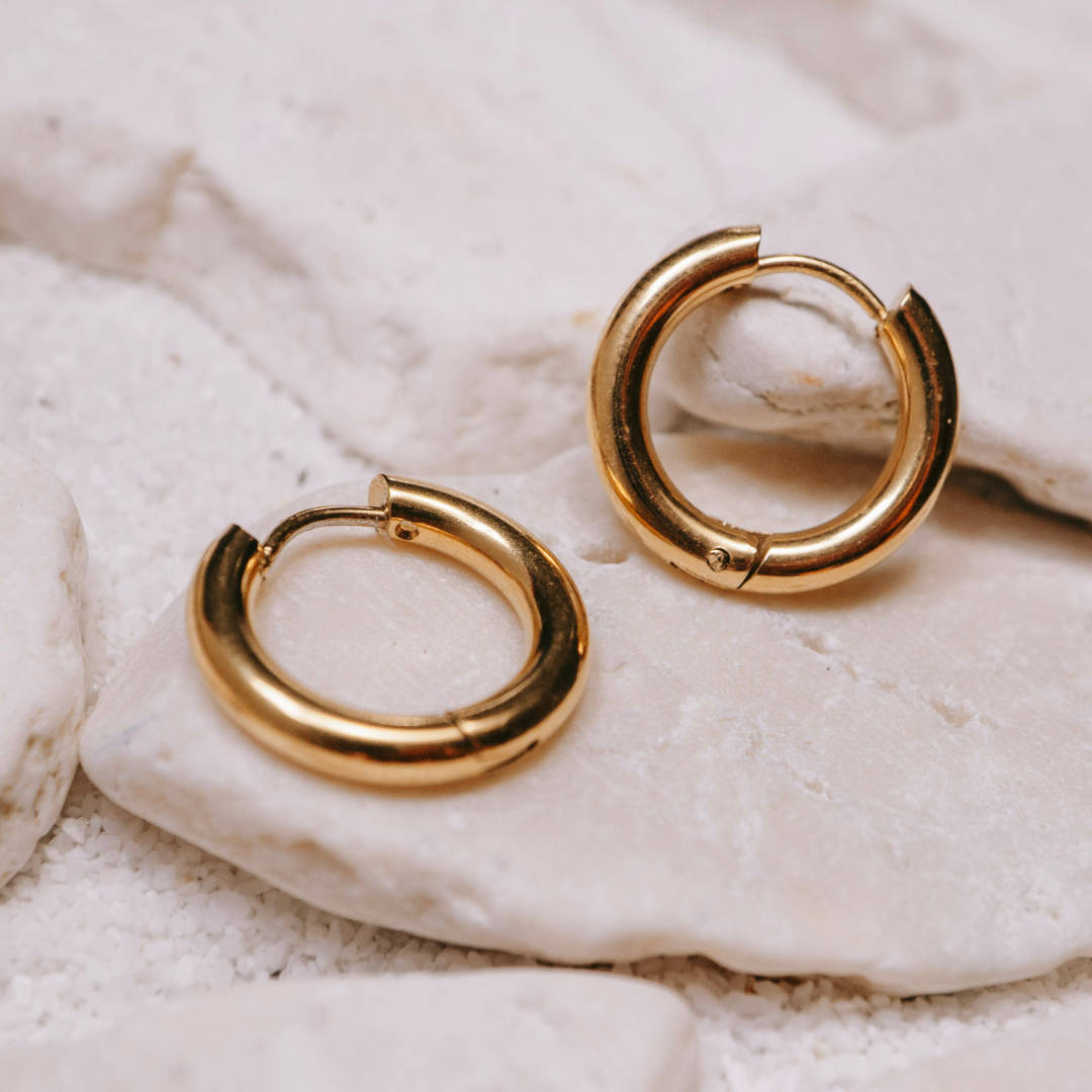 Earrings - Waterproof Gold Hoops