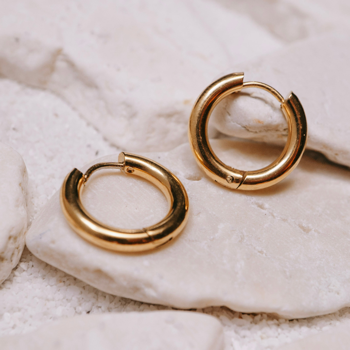 Earrings - Waterproof Gold Hoops