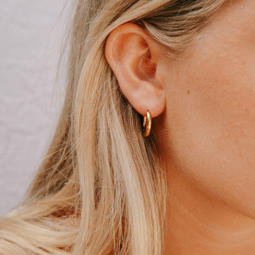 Waterproof Gold Hoops (17mm)