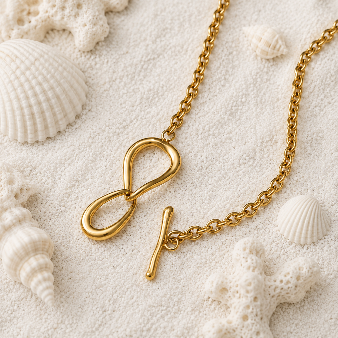 Necklaces - Chunky Waterproof Gold Necklace