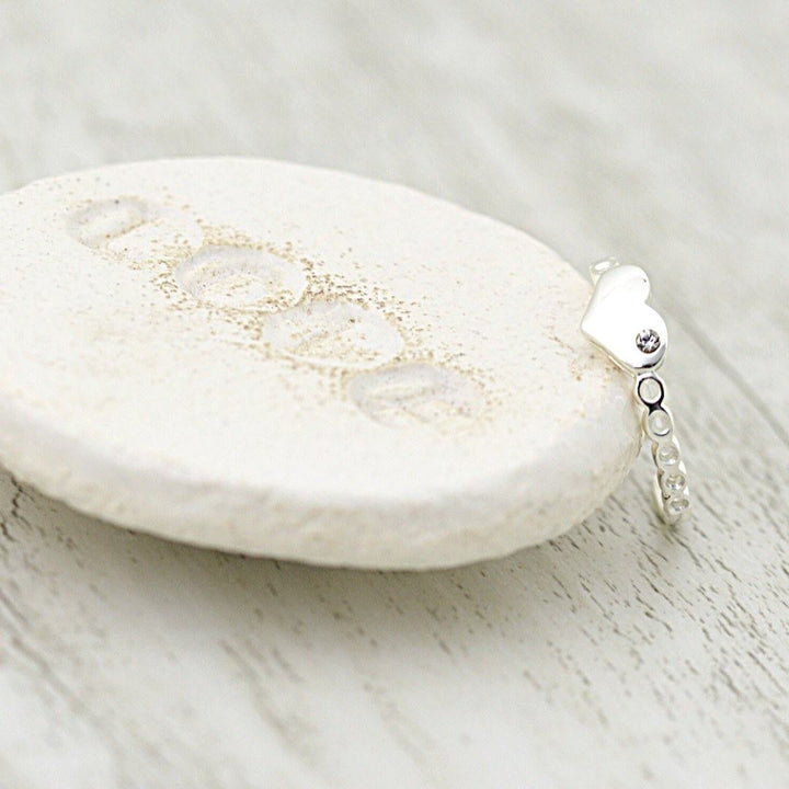Crystal Clear Heart Toe Ring