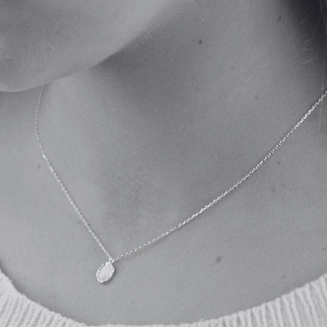 Dainty Gold Fire Snow Necklace