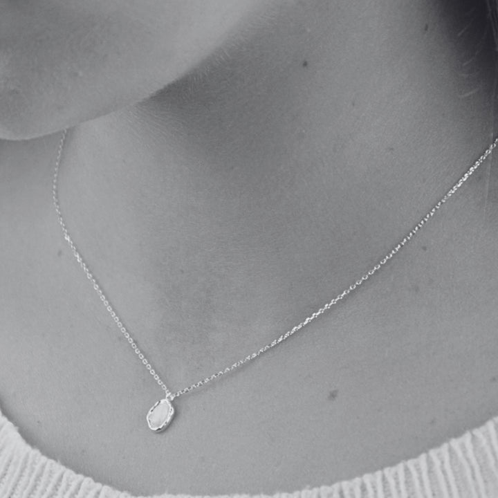 Dainty Gold Fire Snow Necklace
