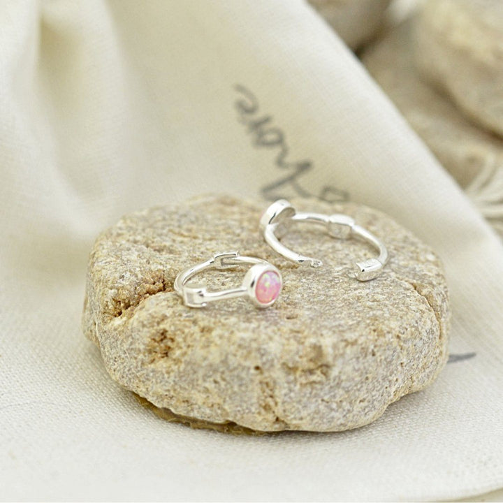 Sparkling Pink Mini Hoops
