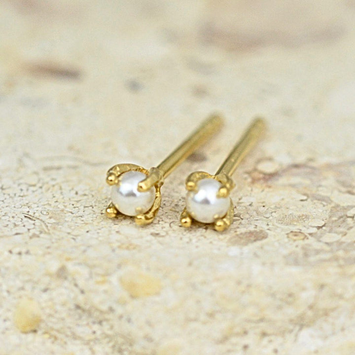 Tiny Golden Moonlit Studs