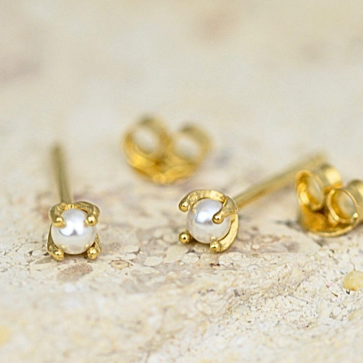 Tiny Golden Moonlit Studs