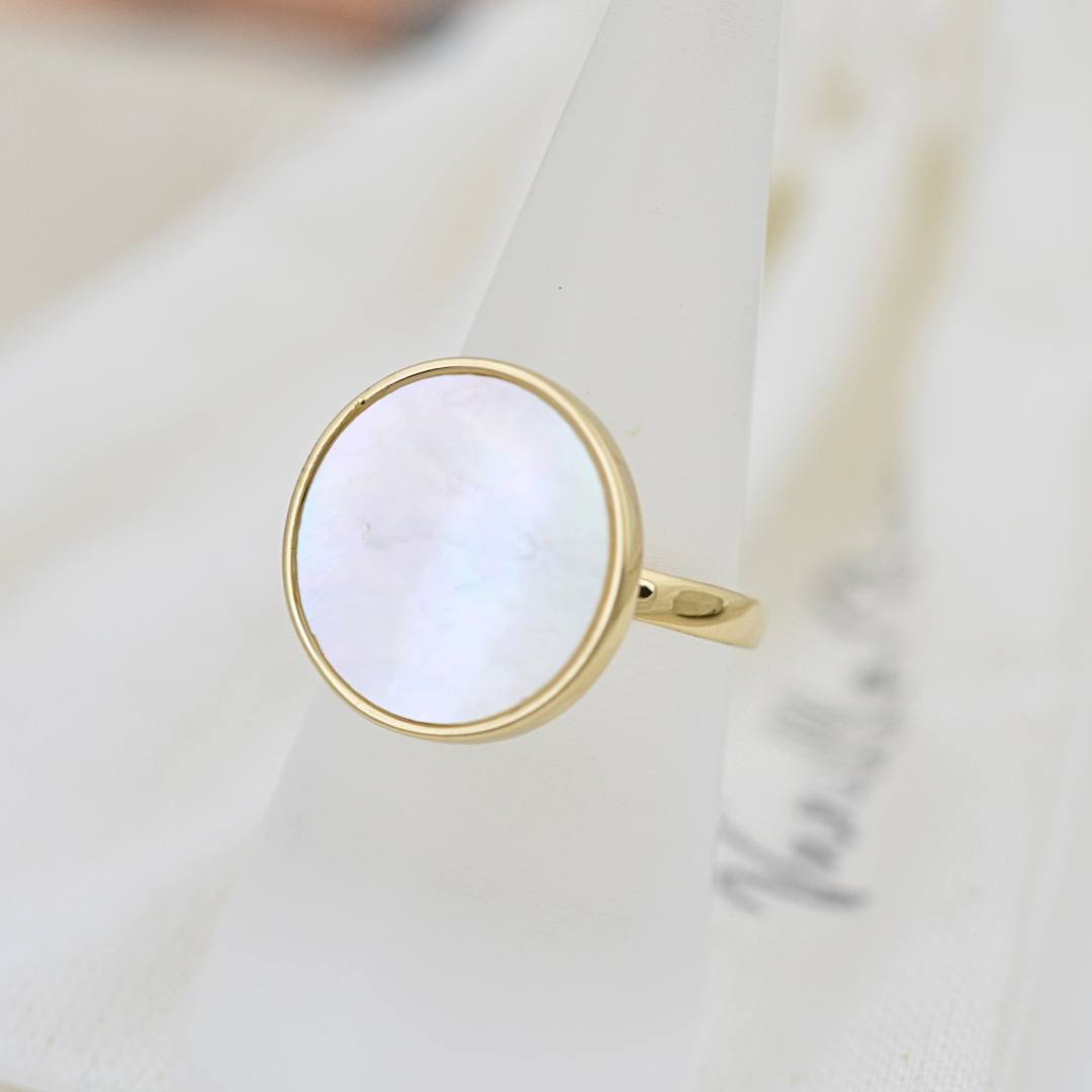 Lustrous Golden Pearl Ring