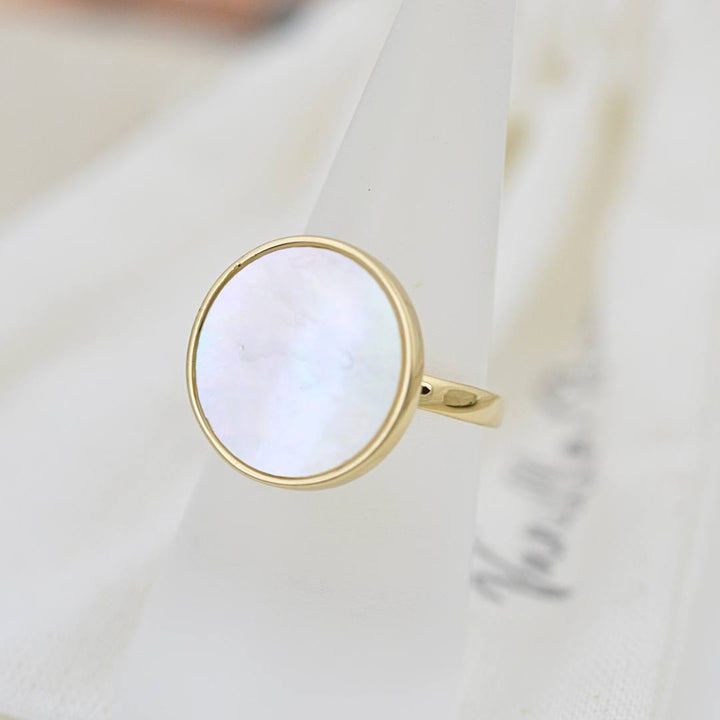 Lustrous Golden Pearl Ring