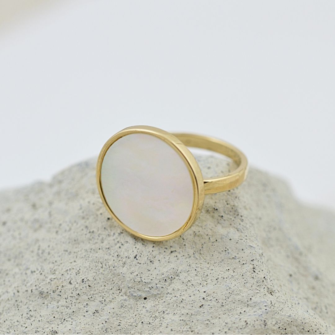 Lustrous Golden Pearl Ring
