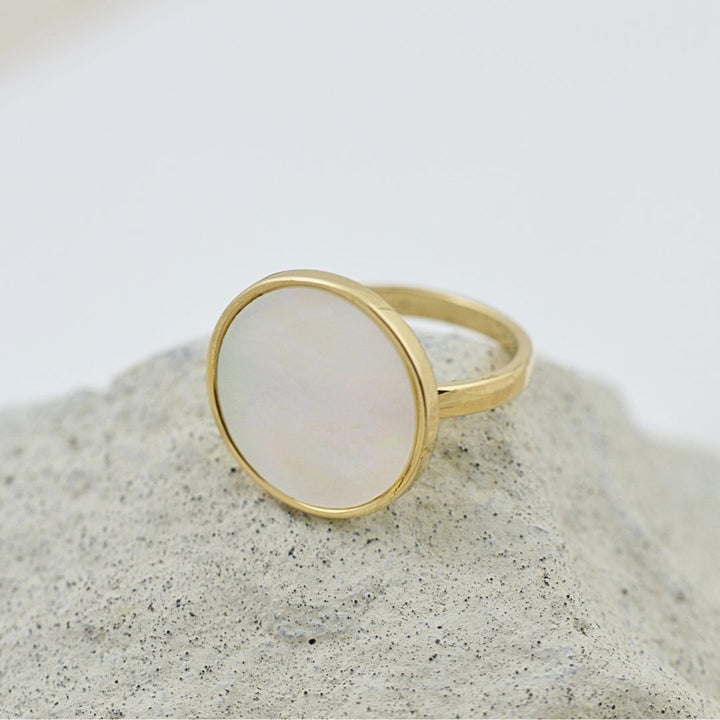Lustrous Golden Pearl Ring