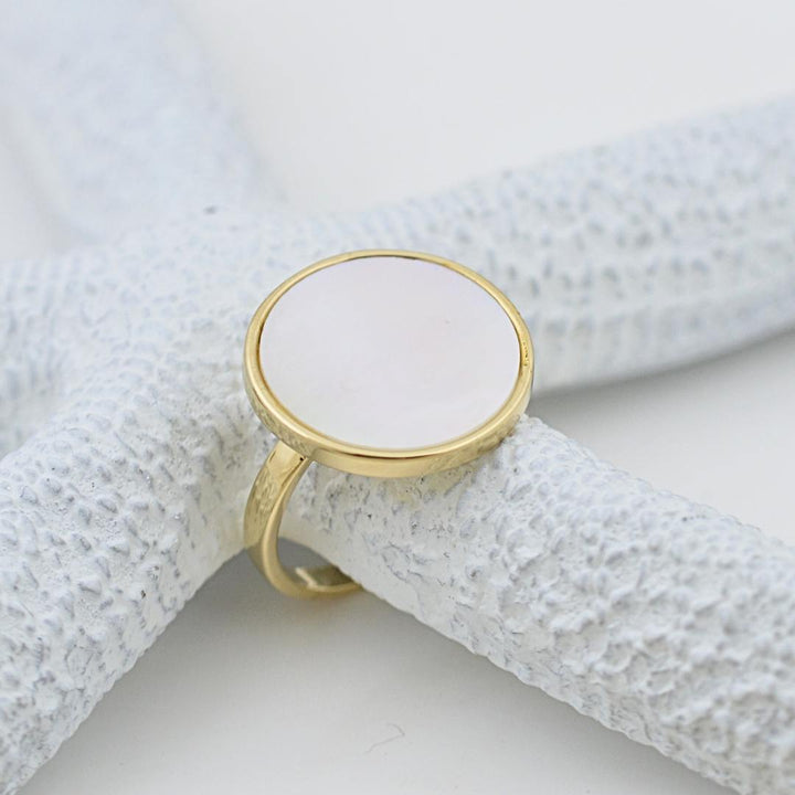 Lustrous Golden Pearl Ring