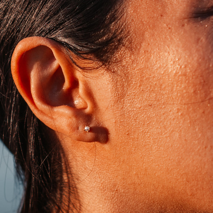Tiny Golden Moonlit Studs