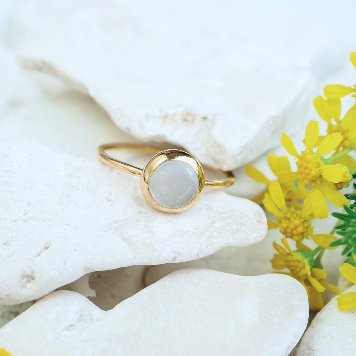 Gold Mother Of Pearl Ring