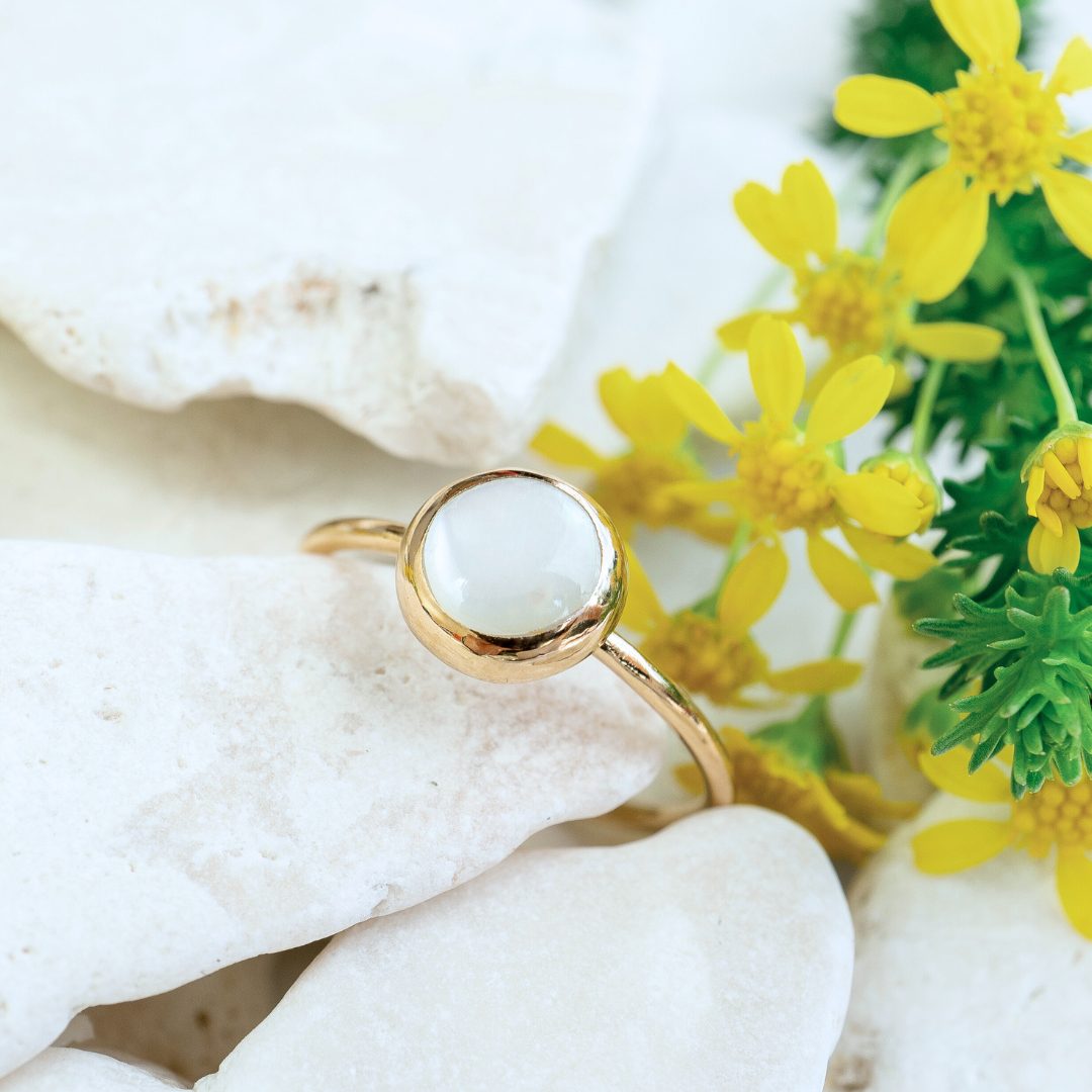 Gold Mother Of Pearl Ring