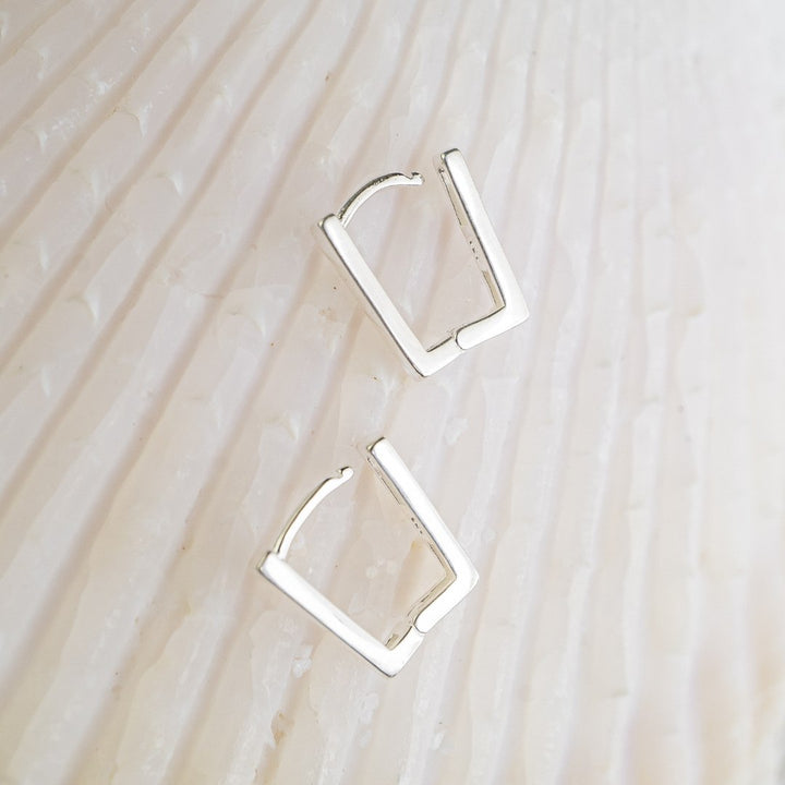 Silver Edge Huggies (10mm)