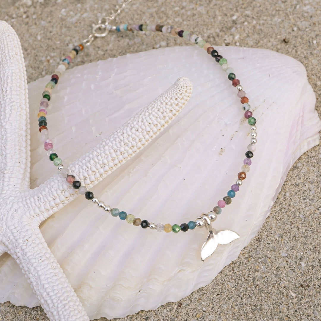 Gemstone Whale Tail Anklets