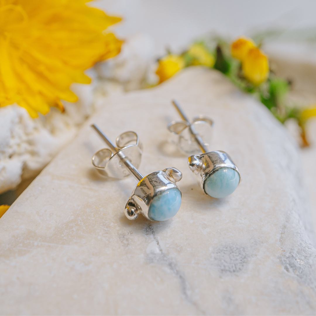 Dainty Larimar Studs