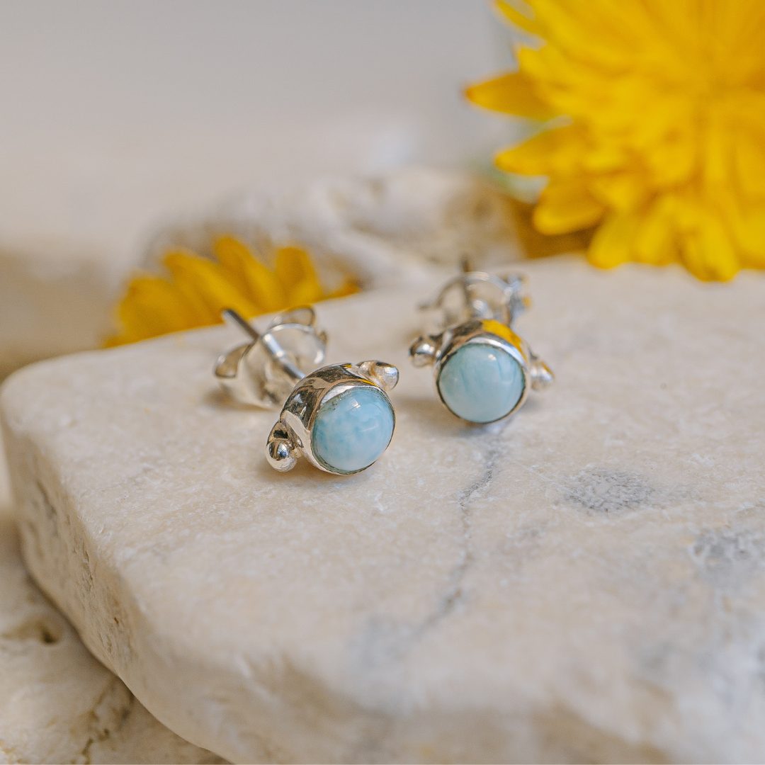Dainty Larimar Studs