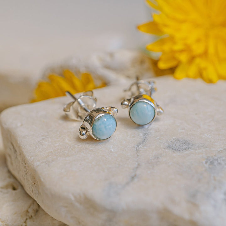 Dainty Larimar Studs