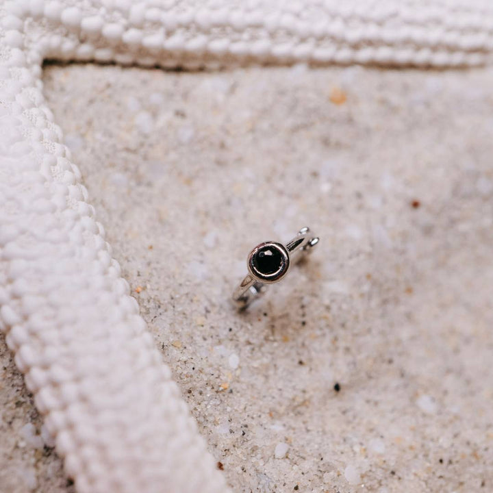Tiny Side Ear Huggies (Metal & Black)