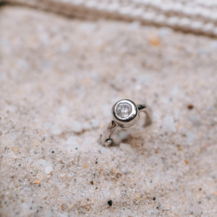 Tiny Side Ear Huggies (Metal & Clear)
