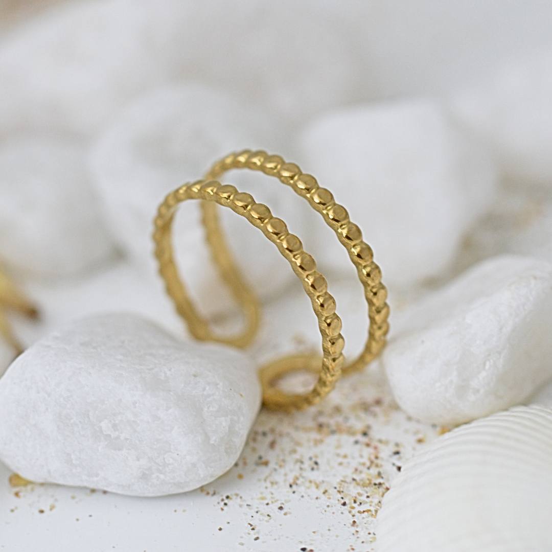 Golden Ripple Ring