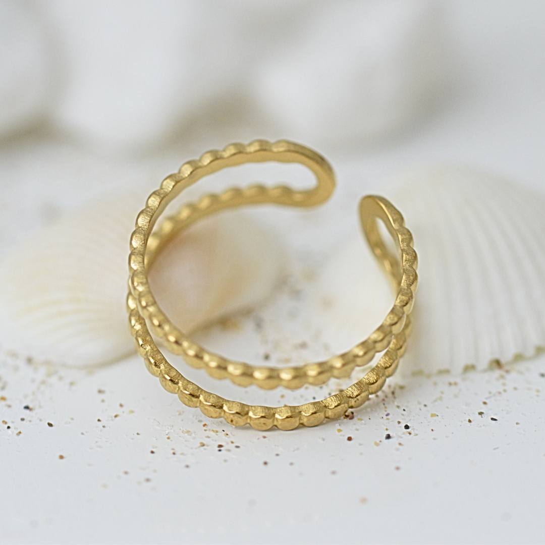 Golden Ripple Ring