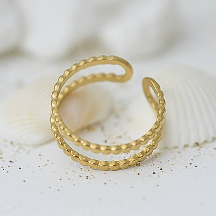 Golden Ripple Ring