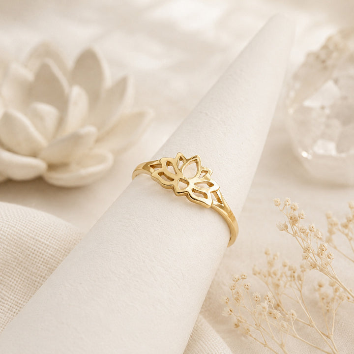 Gold Lotus Flower Toe Ring