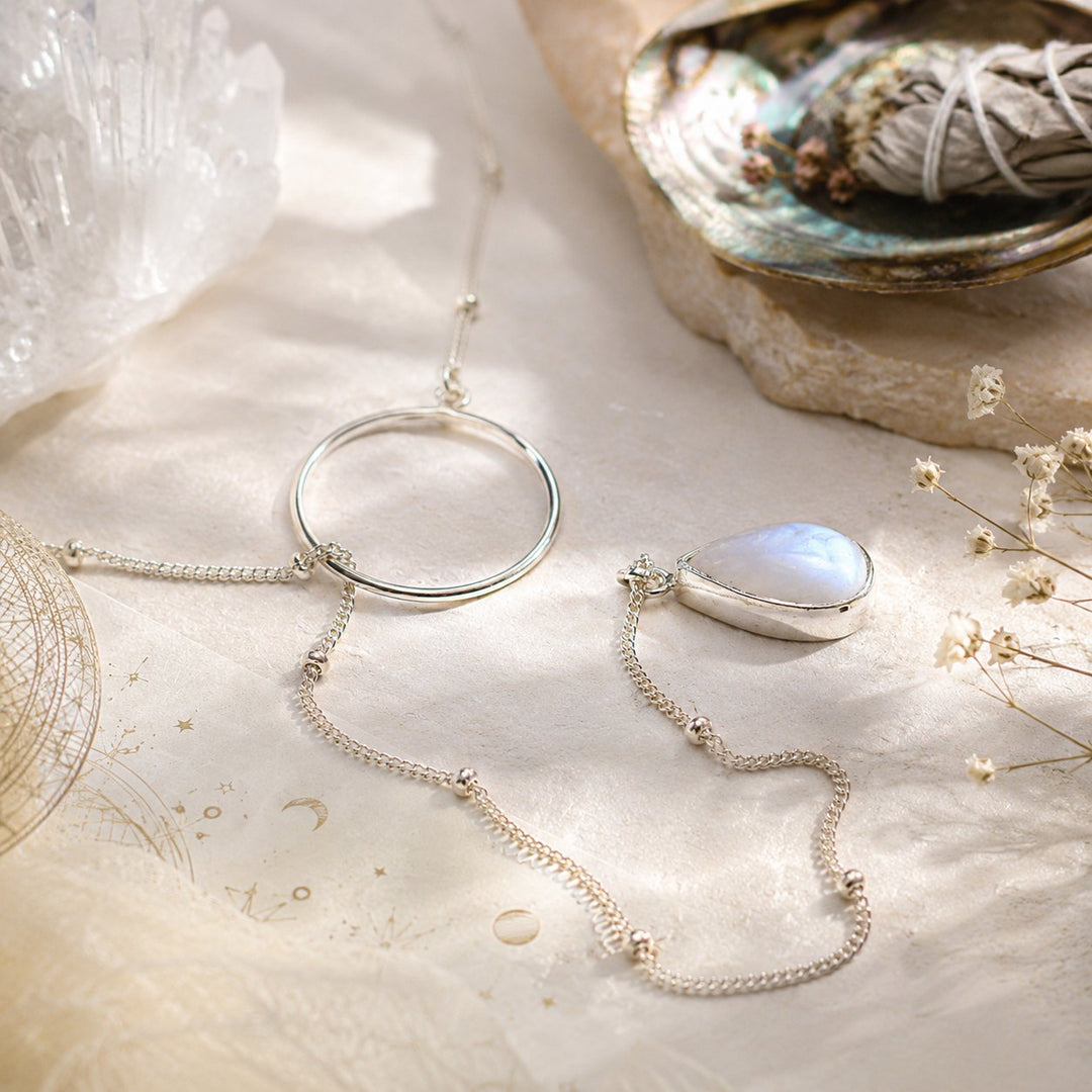 Moonstone Lariat Necklace